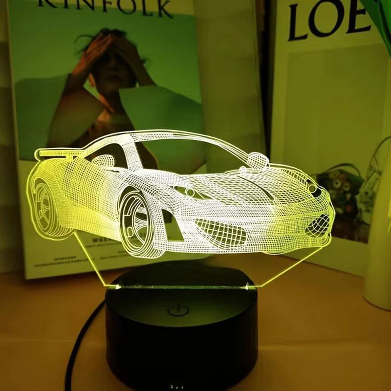 "Color-Changing Car Night Light: Turn Your Bedroom into a Magical Wonderland!"