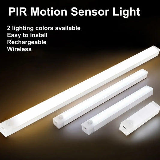Wireless USB Rechargeable PIR Motion Sensor LED Cabinet Light for Wardrobe and Hallway